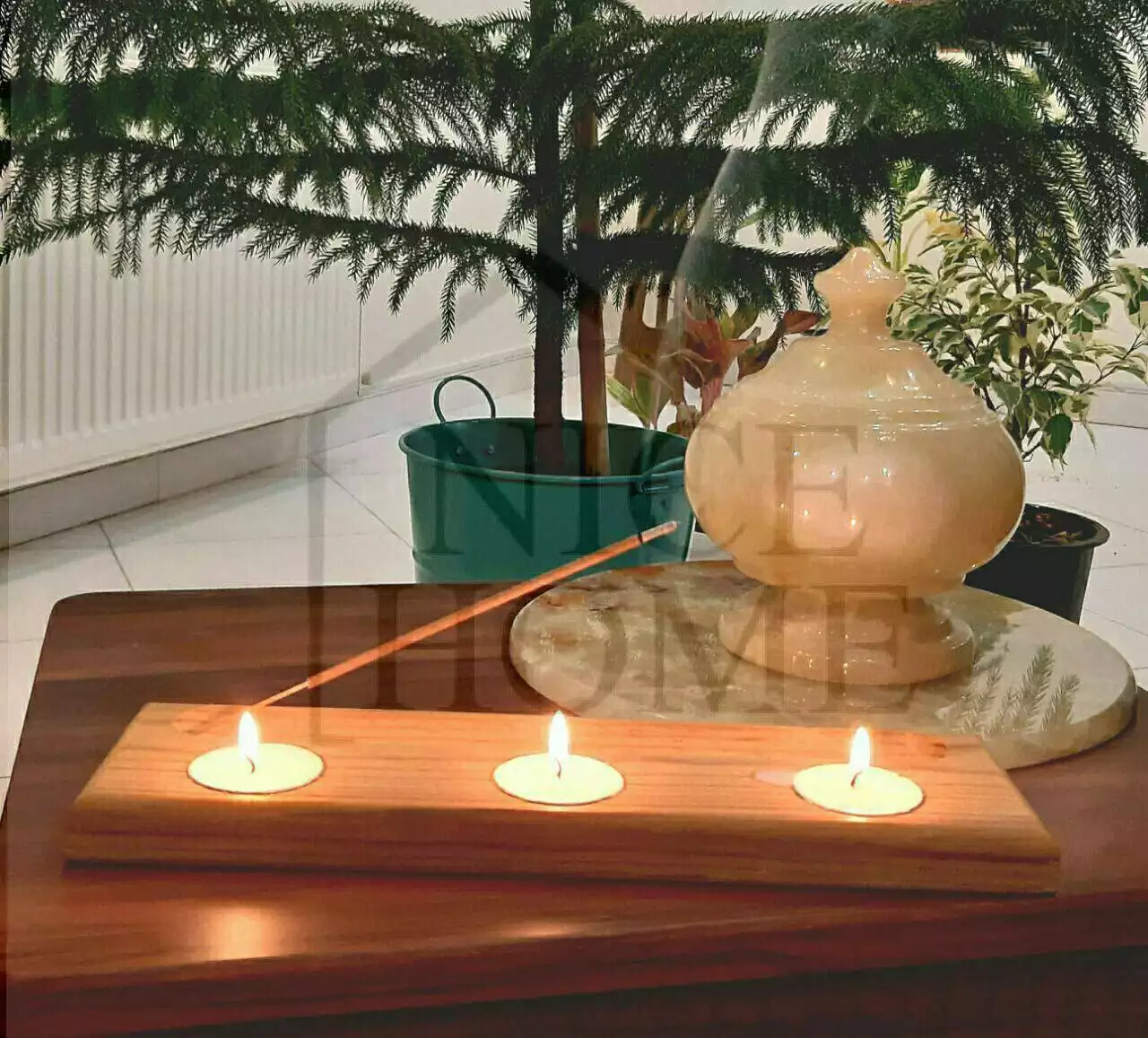 جا عودی و جا شمعی چوبی